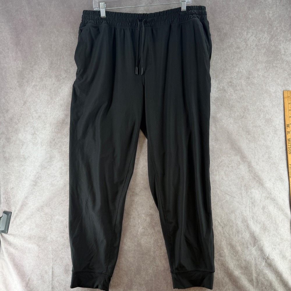 Oxygen 100 Mens Black Athletic Joggers XL XXL Polyester Elastane Stretch Pants
